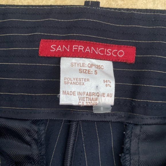 Vintage San Francisco navy pinstriped trousers - Picture 1 of 4